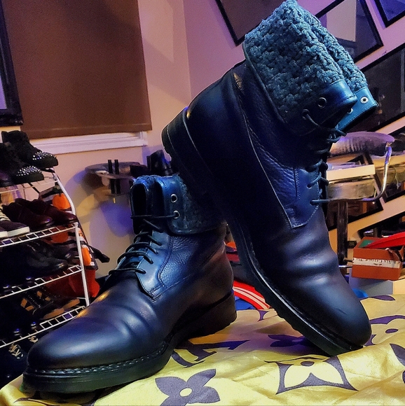 Santoni shearling derby boots - Picture 5 of 10